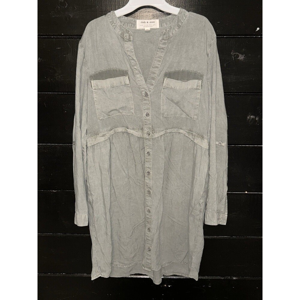 Cloth And Stone Button Down Long Sleeve Dress Size Medium